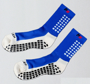 Tất bóng đá chống trơn cổ ngắn màu xanh dương