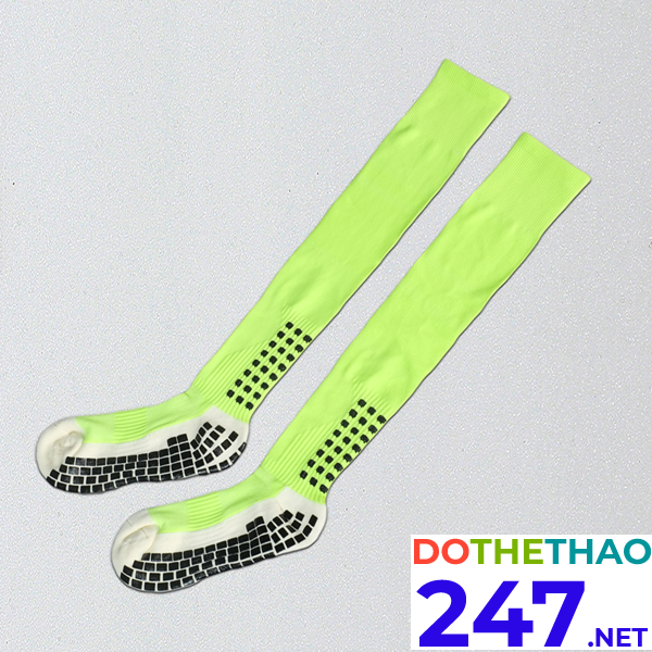 Tất đá bóng chống trơn trượt cổ dài màu xanh chuối