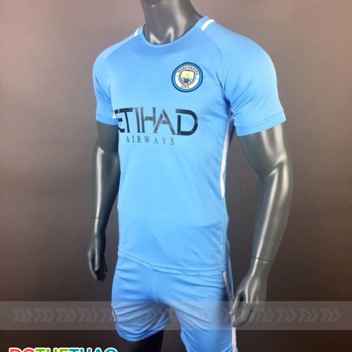 Áo bóng đá CLB Mancity màu xanh ngọc năm 2018