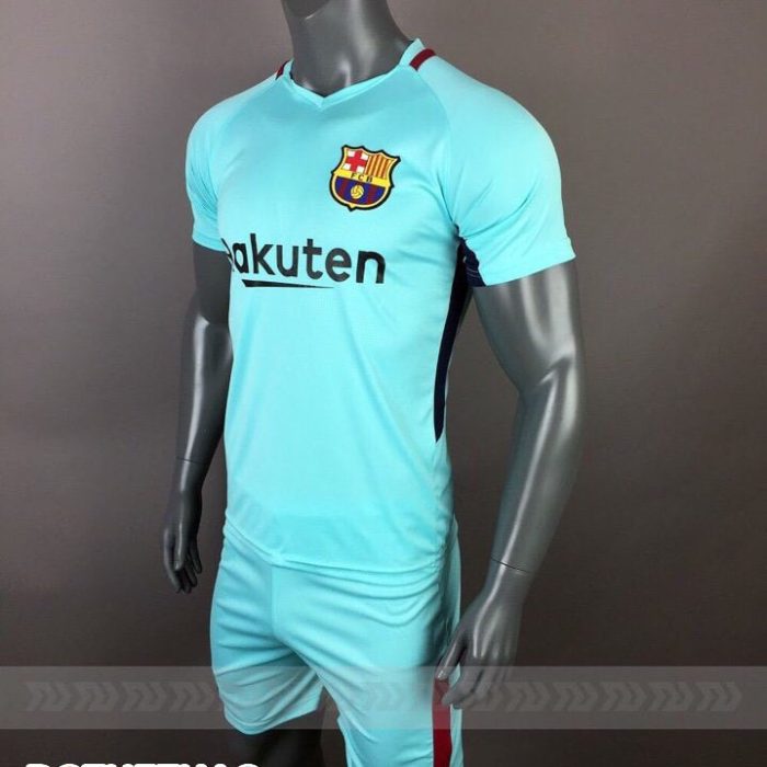 Áo bóng đá CLB Barca màu xanh ngọc năm 2018
