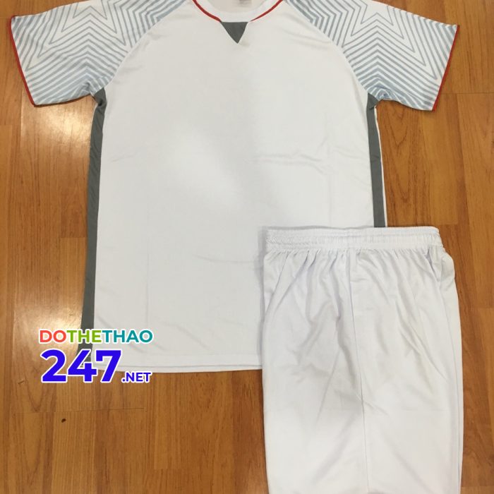 Áo bóng đá không logo màu trắng mã KLG247-11 mới nhất 2018