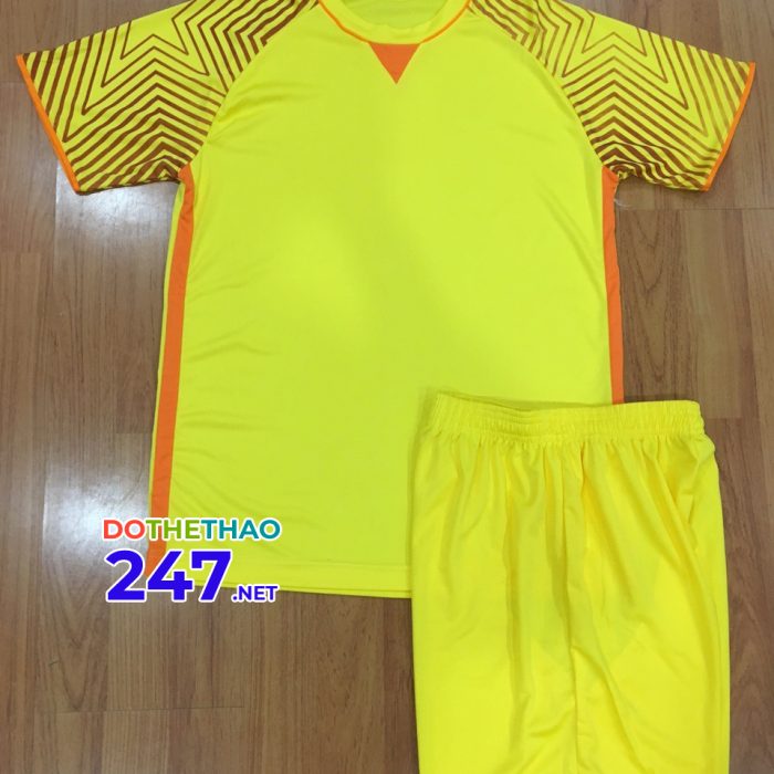 Áo bóng đá không logo màu vàng mã KLG247-12 mới nhất 2018