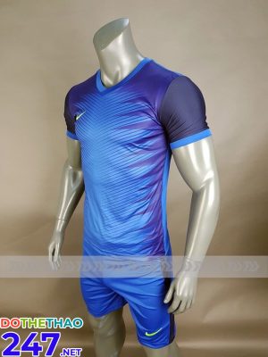 Áo bóng đá không logo màu xanh mã KLG247-14 mới nhất 2018