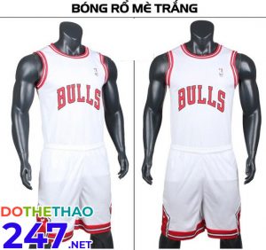 Áo bóng rổ Bulls màu trắng năm 2018