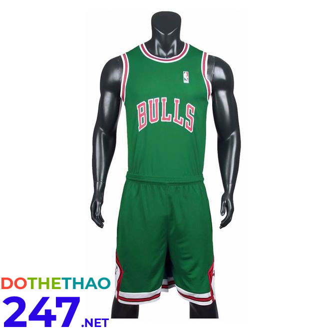 Áo bóng rổ BULLS màu xanh lá năm 2018