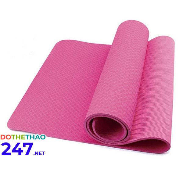 Thảm tập Yoga nhập khẩu Đài Loan 1 lớp màu hồng 