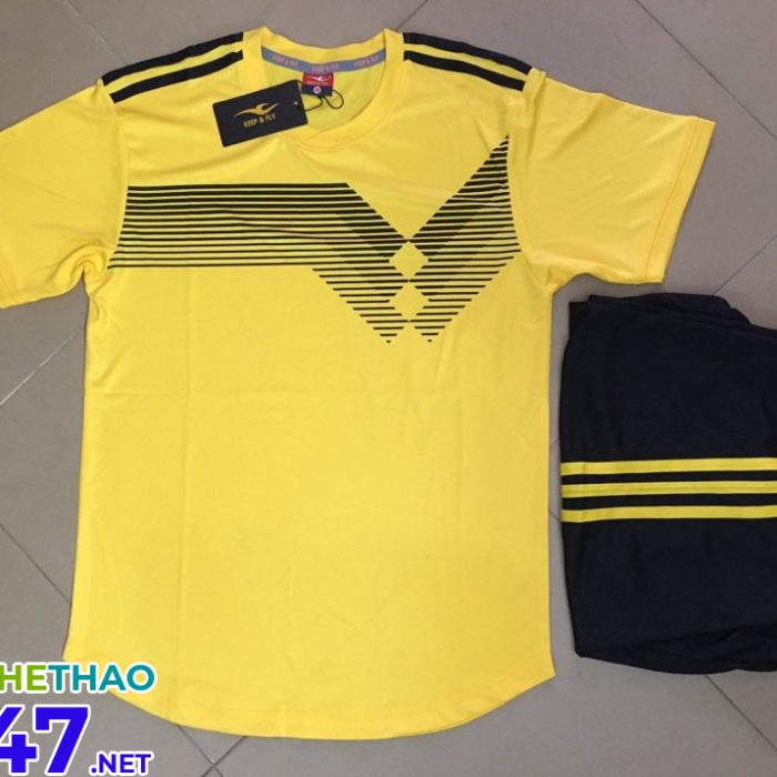 Áo bóng đá không logo màu vàng mã KLG- 29 mới năm 2018