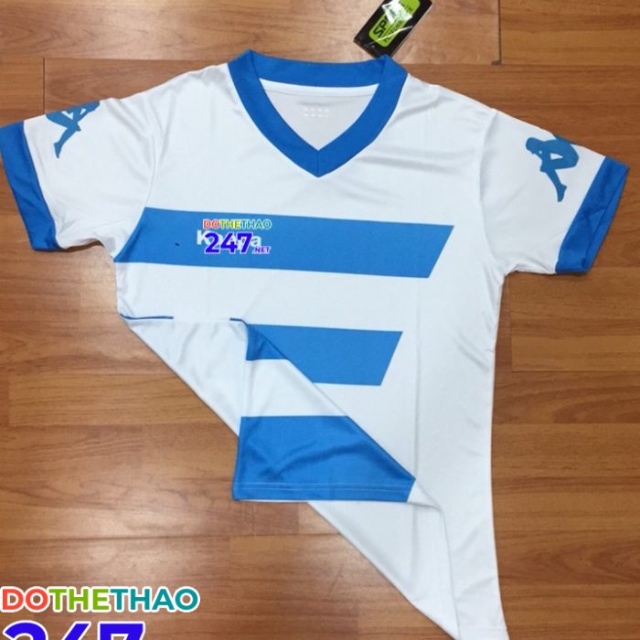 Áo bóng đá không logo màu trắng xanh dương mã KLG-17 mới nhất 2018