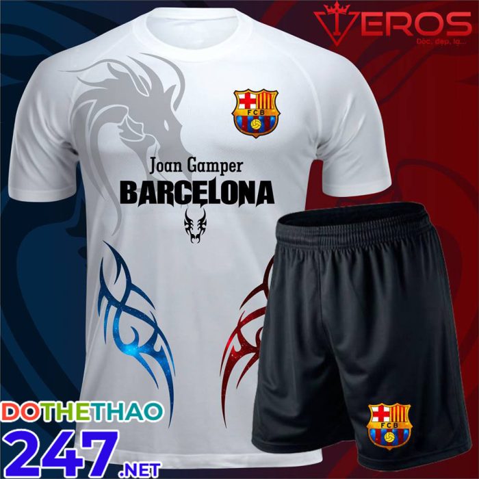 Áo bóng đá Barcelona chế màu trắng mới nhất năm 2018