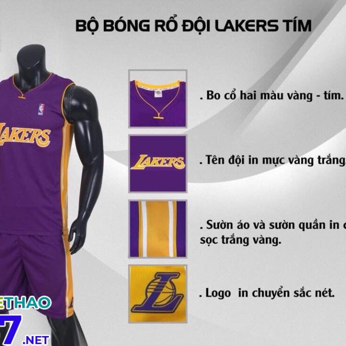 Áo bóng rổ Lakers màu tím mới nhất 2018