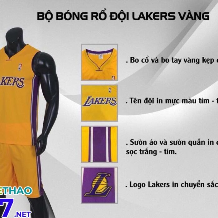 Áo bóng rổ Lakers màu vàng mới nhất năm 2018