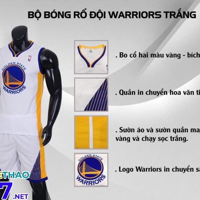 Áo bóng rổ Golden State màu trắng mới nhất 2018