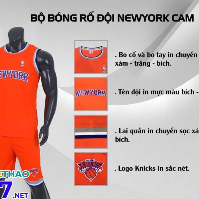 Áo bóng rổ Newyork màu cam mới nhất 2018