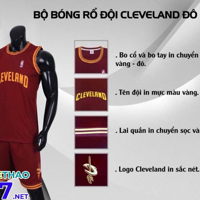 Áo bóng rổ Cleveland màu bã trầu mới nhất 2018