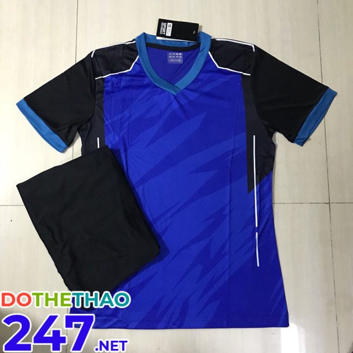 Áo bóng đá không logo màu xanh dương mã KLG-60