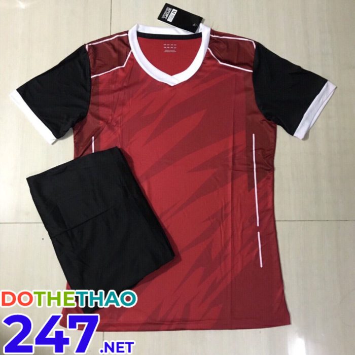 Áo bóng đá không logo màu đỏ mã KLG-59