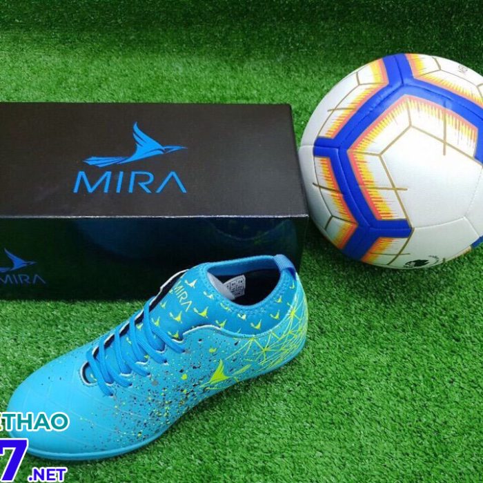 Giày bóng đá Mira màu xanh ngọc mã MR 02