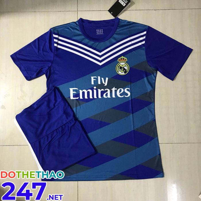 Áo bóng đá CLB Real Manrid màu xanh mới nhất 2018-2019