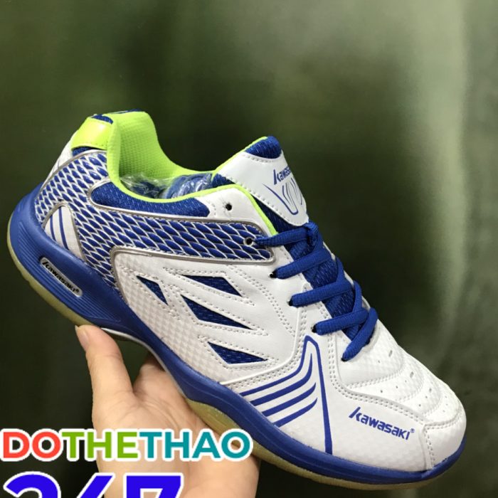 Giày bóng chuyền Kawasaki màu trắng pha xanh