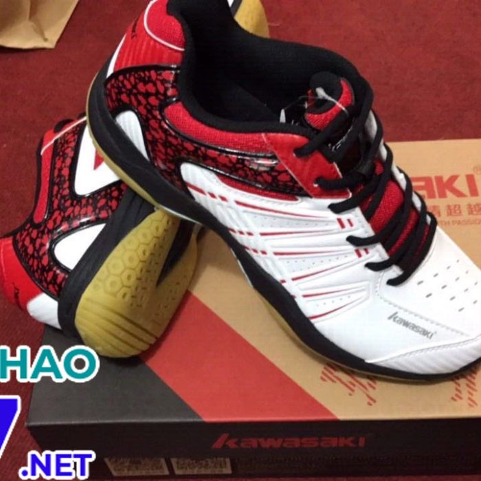 Giày bóng chuyền Kawasaki màu trắng pha đỏ K247-2 mới nhất 2019