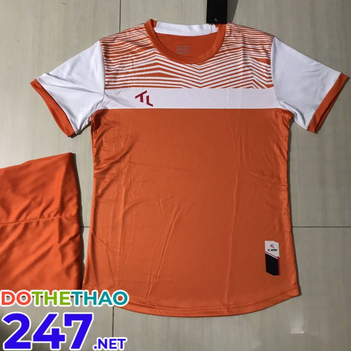 Áo bóng đá không logo màu cam mã KLG-89 mới năm 2018-2019