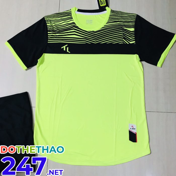 Áo bóng đá không logo màu xanh chuối mã KLG-90 mới năm 2018-2019