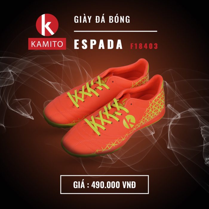 Giày bóng đá Kamito ESPADA màu cam 2019 chuyên đá sân cỏ nhân tạo