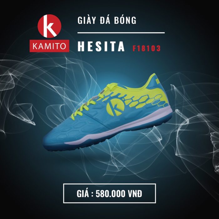Giày bóng đá Kamito Hesita màu xanh 2019 chuyên đá sân cỏ nhân tạo