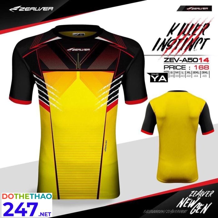 Áo bóng đá không logo Killer màu vàng KLG-112 mới năm 2019-2020