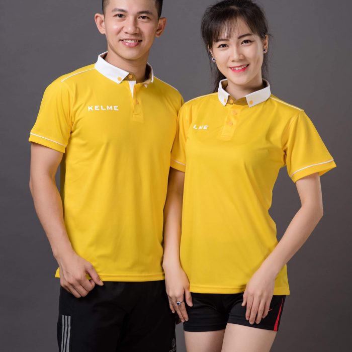 Áo bóng chuyền nam nữ KELME 07 màu vàng mới nhất 2019
