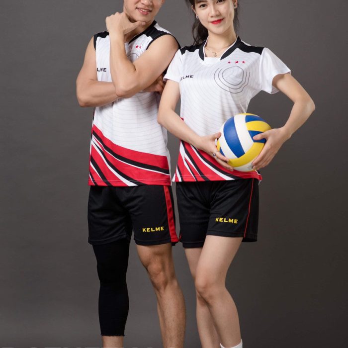 Áo bóng chuyền nam nữ KELME 02 màu trắng mới nhất 2019
