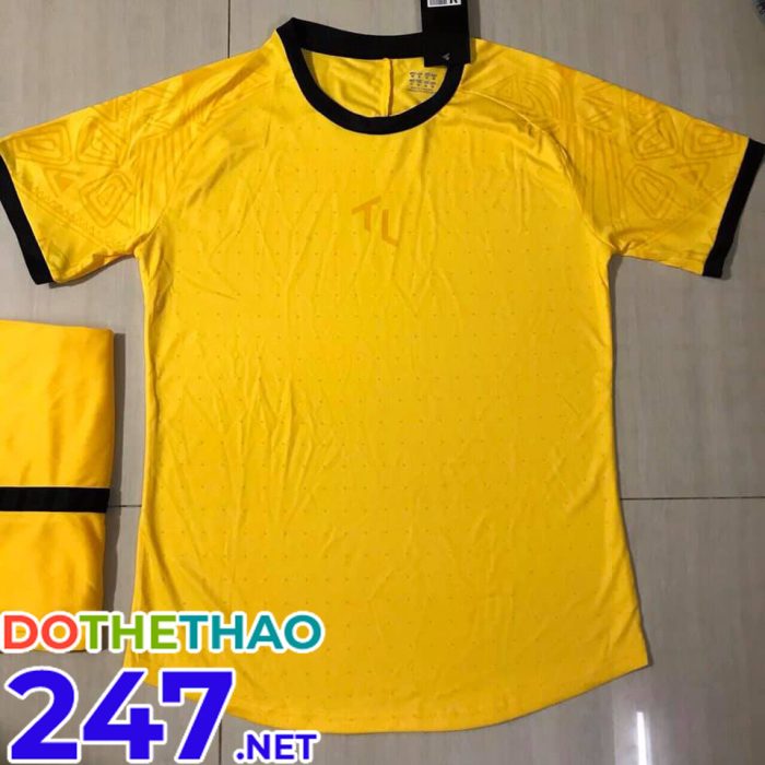 Áo bóng đá không logo màu vàng KLG-100 mới năm 2019-2020