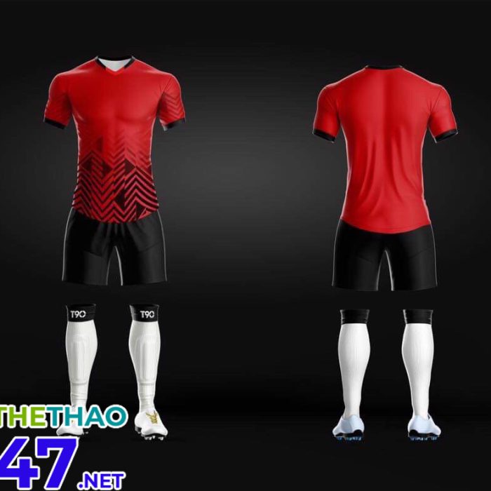 Áo bóng đá không logo màu đỏ mã KLG-114 mới năm 2019-2020