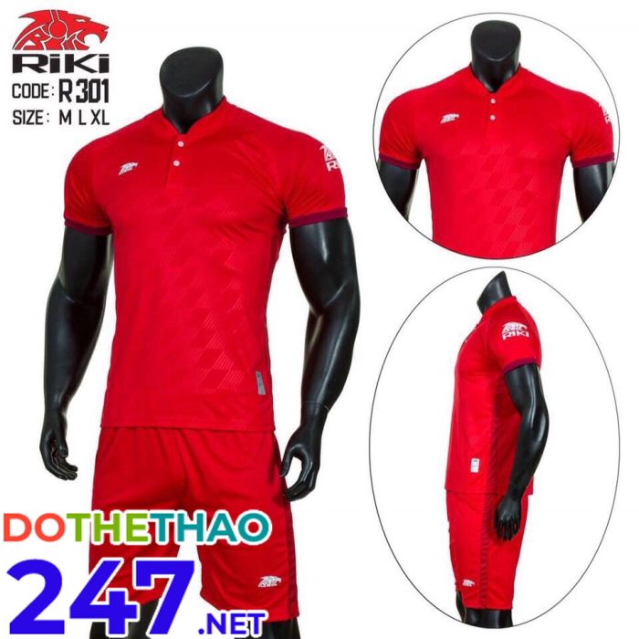 Áo bóng đá không logo màu đỏ mã KLG-123 mới năm 2019-2020