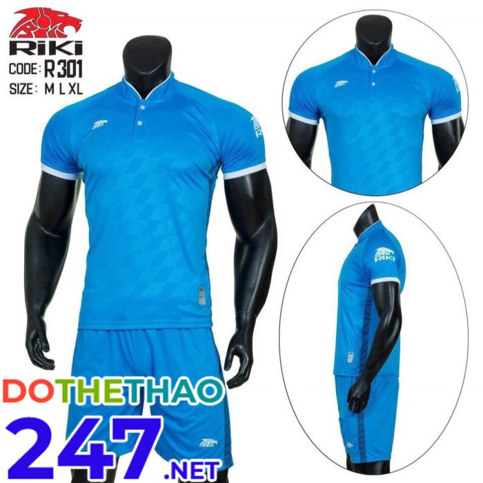 Áo bóng đá không logo Riki màu xanh ngọc mã KLG-125 mới năm 2019-2020