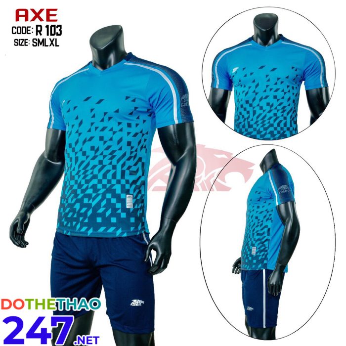 Áo bóng đá không logo mã KLG-139 màu xanh dương mới nhất năm 2019-2020