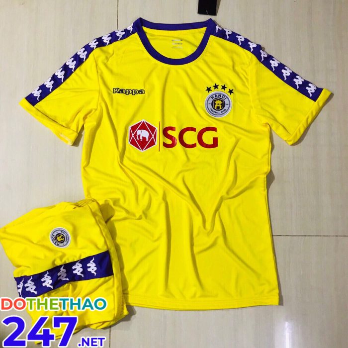 Áo bóng đá không logo Kappa mã KLG-135 màu vàng mới nhất năm 2019-2020
