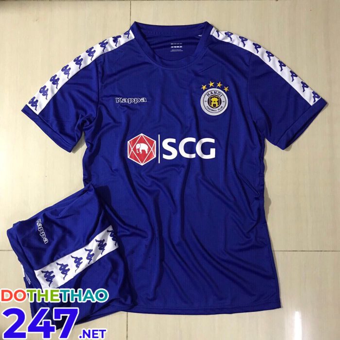 Áo bóng đá không logo Kappa mã KLG-134 màu xanh dương mới nhất năm 2019-2020