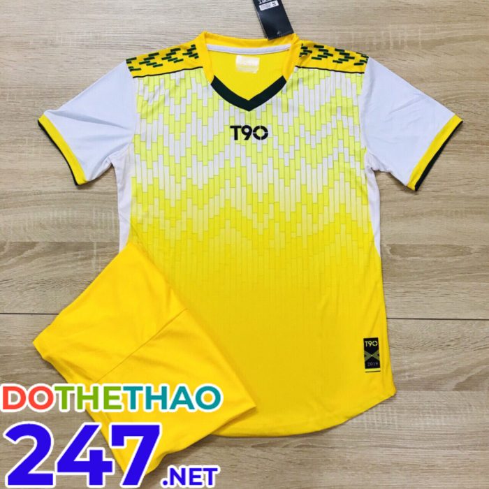 Áo bóng đá KLG T90 mã KLG-145 màu vàng trắng mới nhất 2019-2020 