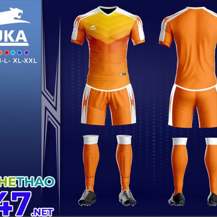 Áo bóng đá KLG zuka mã KLG-160 màu cam mới nhất 2019-2020 
