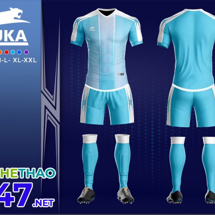 Áo bóng đá KLG zuka mã KLG-165 màu xanh nhạt mới nhất 2019-2020