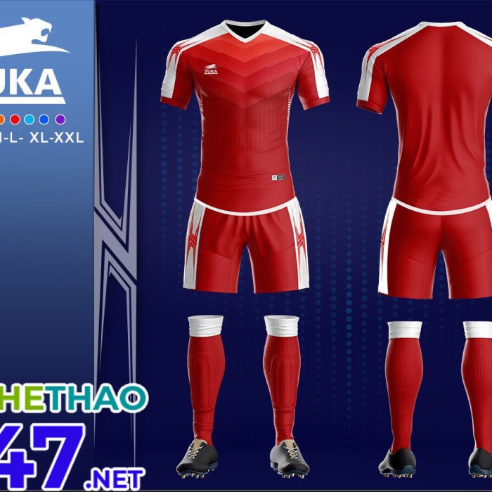 Áo bóng đá KLG zuka mã KLG-158 màu đỏ mới nhất 2019-2020 
