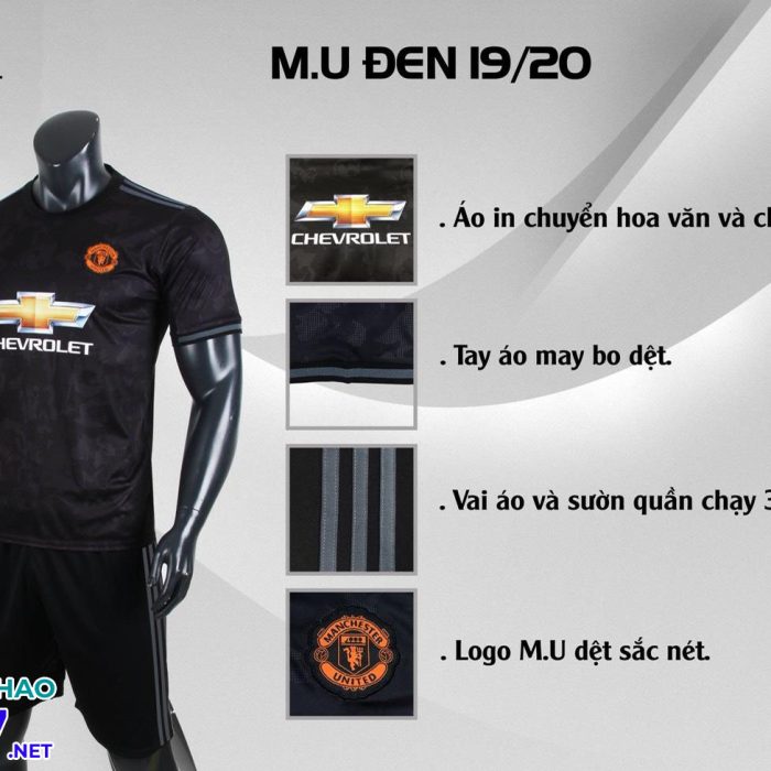 Áo bóng đá CLB MU đen năm 2020