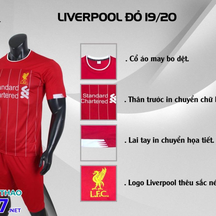  Áo bóng đá Liverpool đỏ năm 2020
