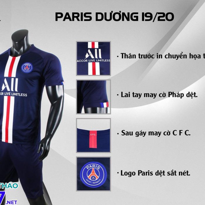 Áo bóng đá CLB Paris dương năm 2020