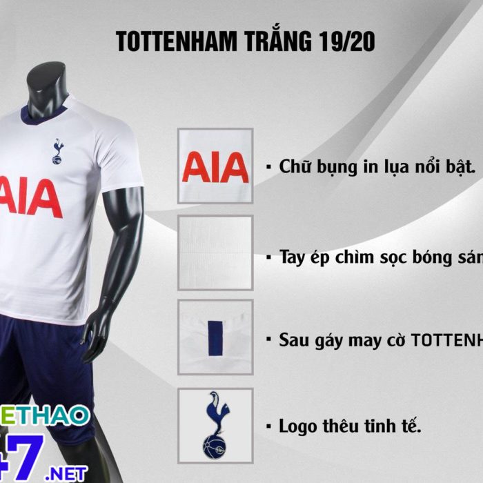 Áo bóng đá Tottenham màu trắng mới nhất 2020-2021