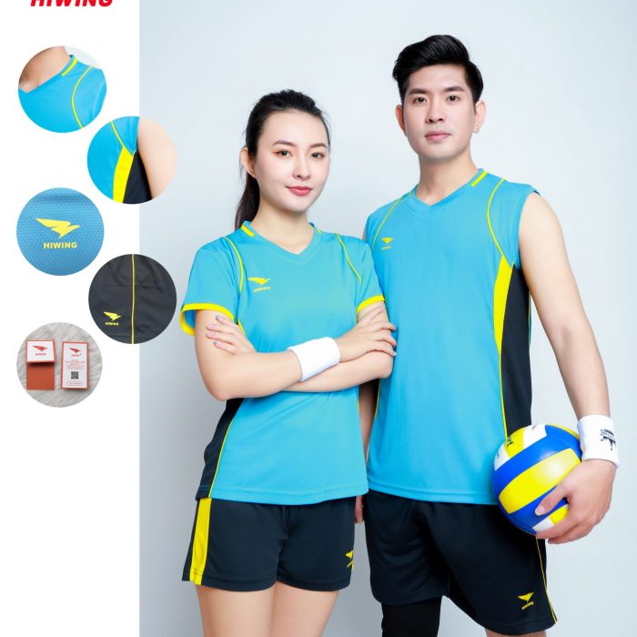 Áo bóng chuyền nam nữ cao cấp Hiwing H5 màu xanh da