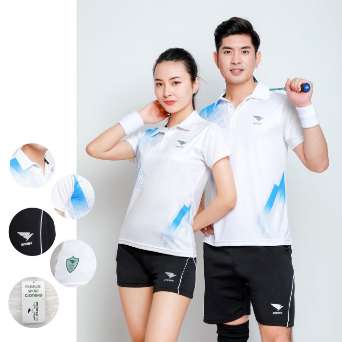 Áo cầu lông, bóng chuyền nam nữ Hiwing W1 màu trắng