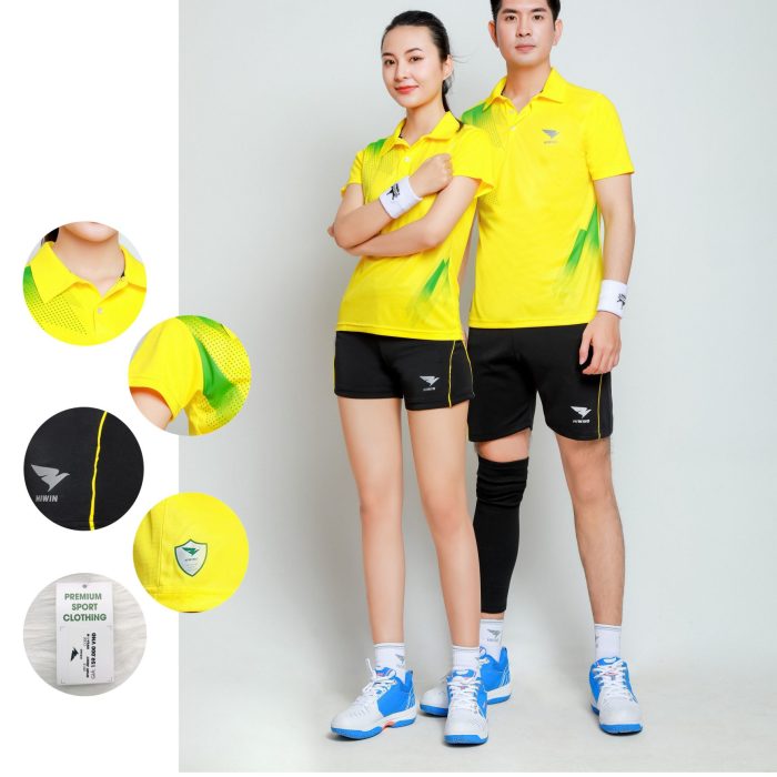 Áo cầu lông, bóng chuyền nam nữ Hiwing W1 màu vàng
