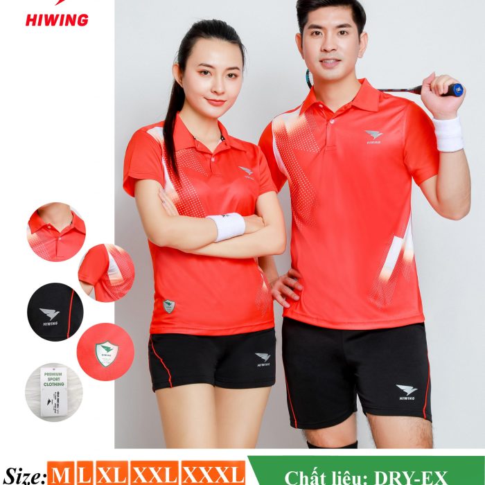 Áo cầu lông, bóng chuyền nam nữ Hiwing W1 màu đỏ